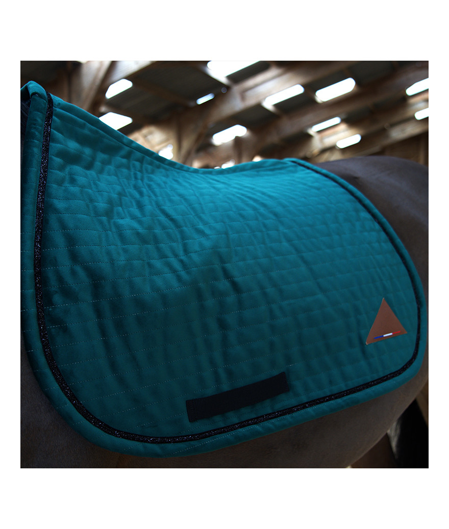 Tapis de selle technique logo kaki/blanc - EQUESTRO